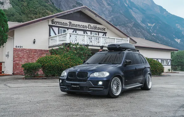 BMW, Blue, Mountain, BMW X5, E70, X5 E70
