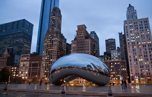 Building, home, skyscrapers, the evening, Chicago, USA, America, Chicago