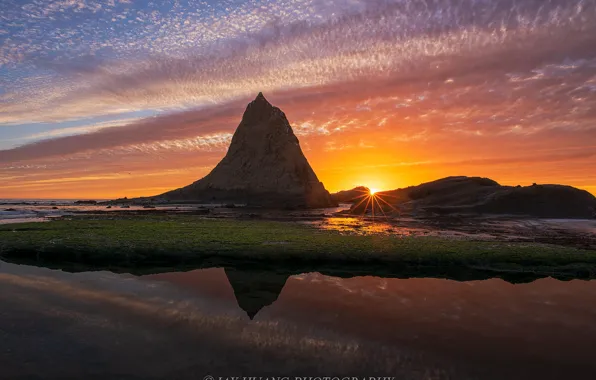 Picture mountains, the sky, sunset