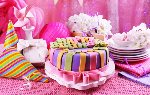 Candles, cake, cake, sweet, decoration, Happy, Birthday, Birthday