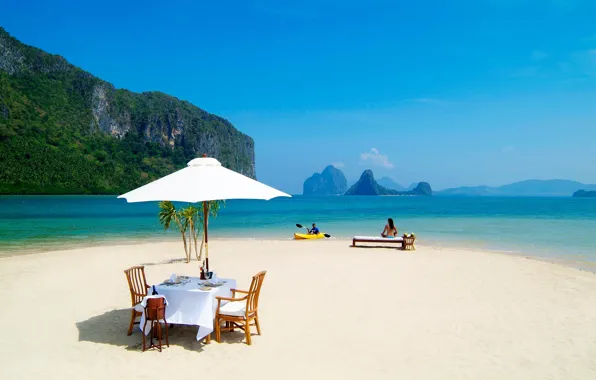 Beach, mountains, the ocean, Paradise