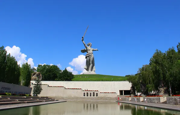 Water, Trees, Memory, Volgograd, Volgograd, Mamaev Kurgan, Sculpture, Mamayev Kurgan