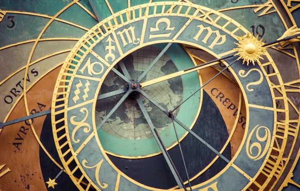 Picture clock, prague, astronomical
