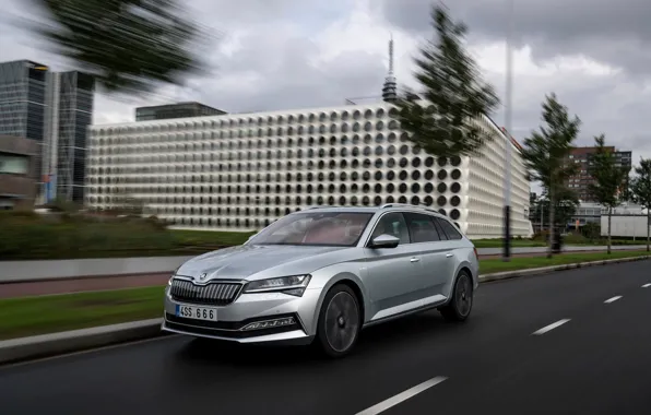 Picture road, street, hybrid, Skoda, universal, Skoda, Superb, 2020