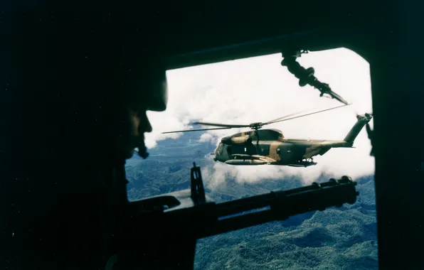 Picture weapons, War, helicopter, Vietnam