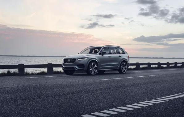 Sunset, the evening, Volvo, XC90, crossover, R-Design, Twin Engine, 2019