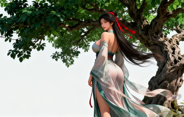 Picture girl, walk, asian, ai art