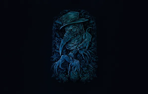 Minimalism, Dr., Death, Mask, Art, Plague, The plague doctor, by Anna Ezer