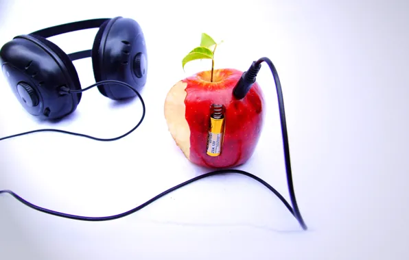 Picture Apple, headphones, player, background beatles n apple
