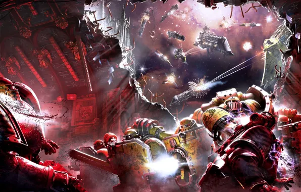 Picture ships, Horus Heresy, Warhammer 40000, storm, space Marines, the battle in space, Shadows of Treachery, …