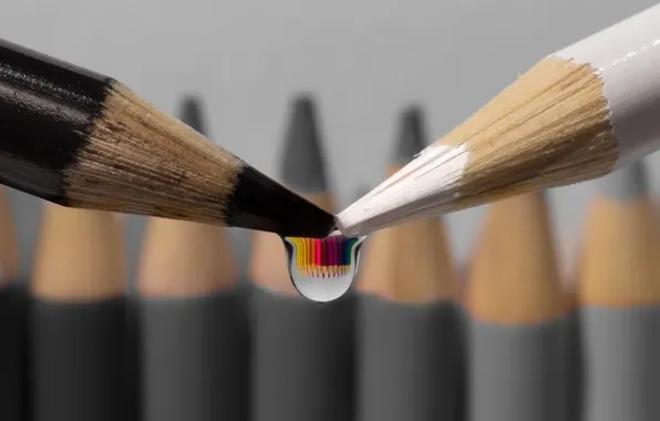 Drop, colored pencils, Color your world