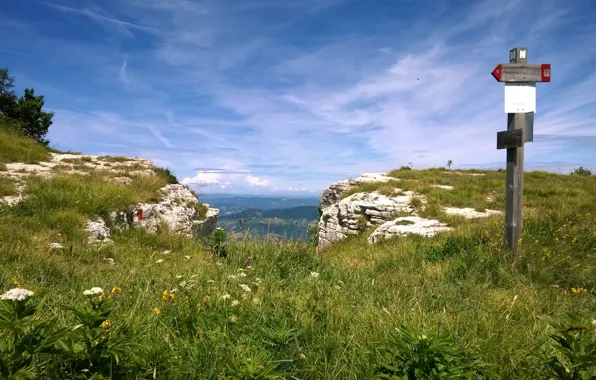 Sky, stone, cloud, wallpapers, mountain, Chemtrails