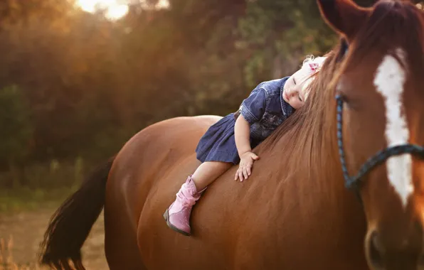 Picture horse, girl, child