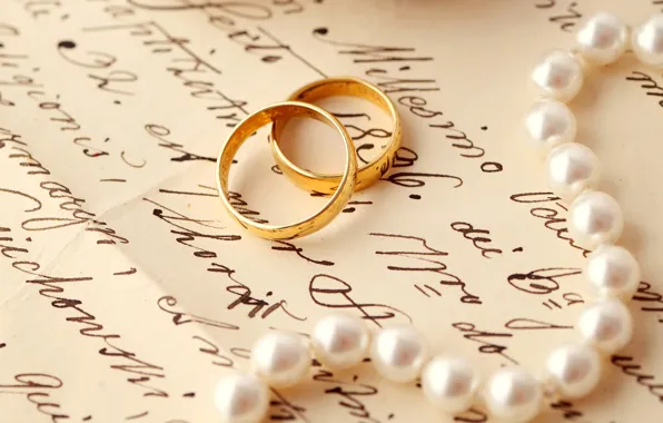 Picture letter, ring, pearl, wedding, wedding