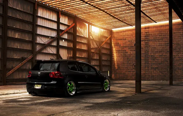 Black, black, Golf, golf, Volkswagen, Volksvagen, stance, mk5