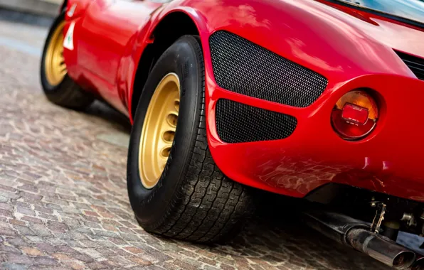 Picture Alfa Romeo, red, close-up, 1967, 33 Road, Type 33, Alfa Romeo 33 Stradale Prototype