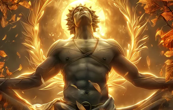 Male, digital art, The God Of The Sun, AI art, The Art of Artificial Intelligence, …