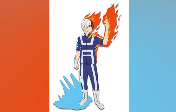 Ice, fire, guy, Boku No Hero Academy, Todoroki Shoto, My heroic academia