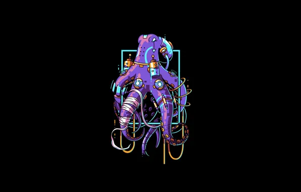 Picture Fantasy, Art, Style, Background, Illustration, Octopus, Minimalism, Cyber