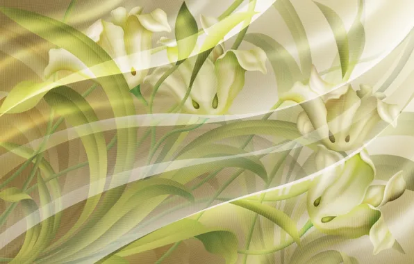Abstraction, background, texture, Fabric, floral pattern, delicate colors, transparent silk
