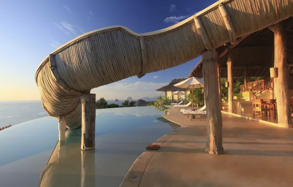 Picture Villa, pool, resort, terrace, tobogan, by the ocean