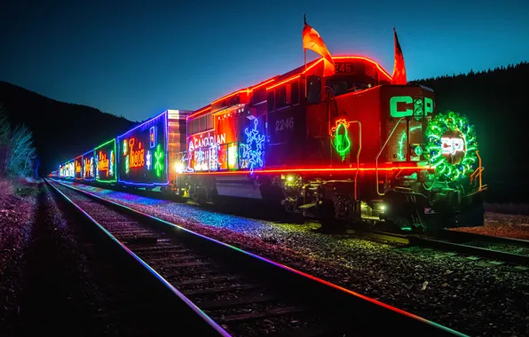 Picture Lights, Locomotive, Train, North America, North America, Locomotive, Canadian Pacific Holiday Train, Canadian Pacific Holiday …