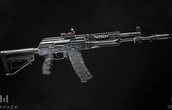 Picture rendering, weapons, gun, weapon, render, Kalashnikov, Warface, assault rifle