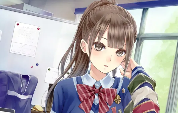 Picture girl, anime, pretty, uniform, bishojo, seifuku