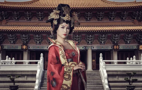 Style, background, Oriental girl