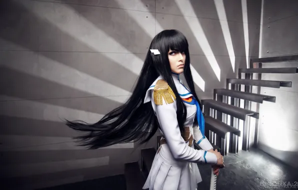 Girl, sword, form, cosplay, Kill La Kill, Satsuki Kiryu I