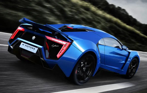 Picture car, supercar, supercar, blue, race, Lykan Hypersport, W Motors, UHD