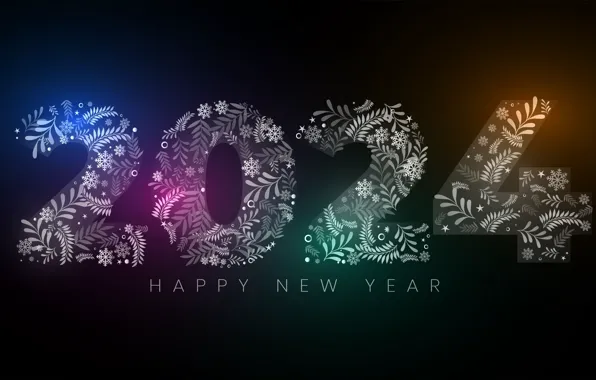 Figures, New year, date, composition, 2024, New Year 2024