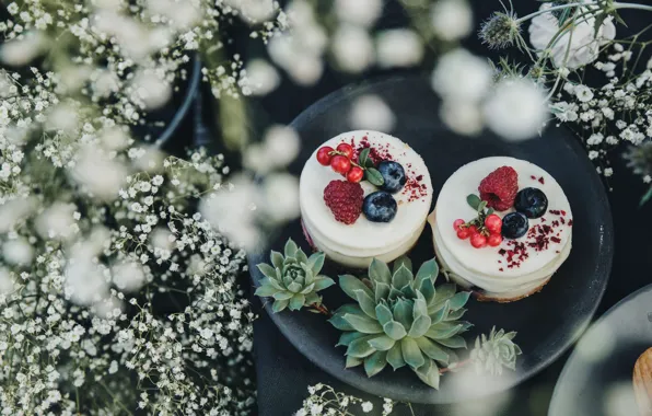 Picture berries, cake, cream, dessert