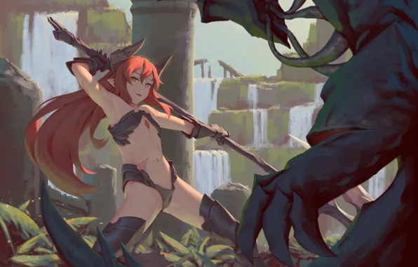 Girl, Monster, Weapons