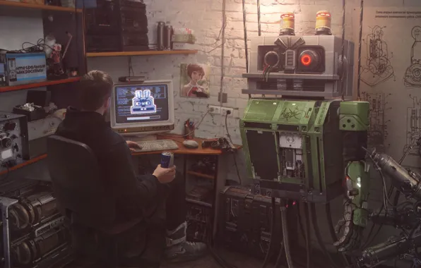 Robot, People, Computer, Alice, Guy, Russia, Fantasy, Art