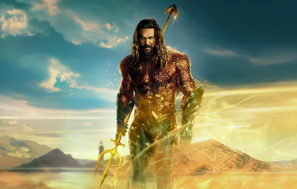 Background, costume, Trident, poster, comic, DC Comics, Aquaman, Jason Momoa