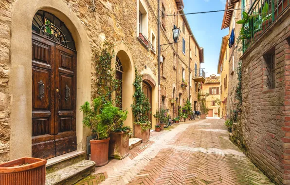 The city, street, Italy, Tuscany, Siena, Val d'orcia