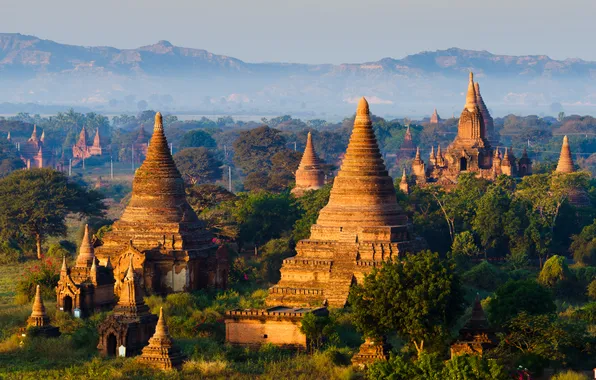 Old, place, pagoda, mystery, religion, myanmar, praying, plain