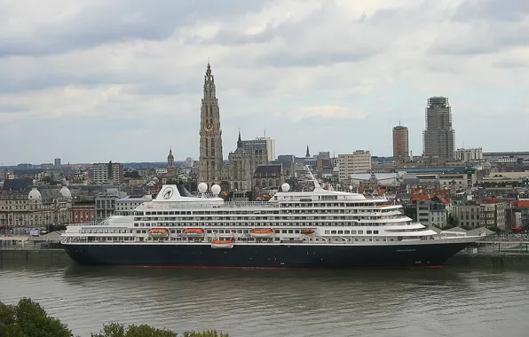 Picture the city, Belgium, liner, Belgium, cruise, cruise liner, Antwerp, Antwerp