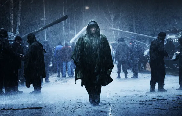 The city, rain, people, tank, VIN Diesel, Vin Diesel, Babylon A.D., Toorop