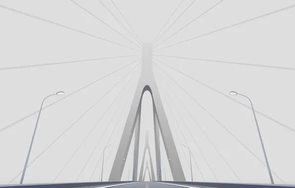 Picture road, bridge, minimalism, vector