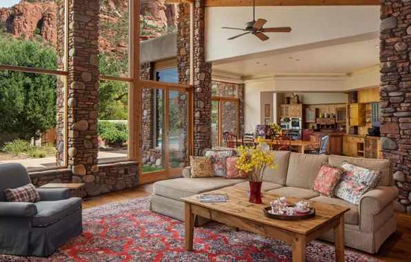 Design, style, Villa, interior, kitchen, Utah, living room, dining room