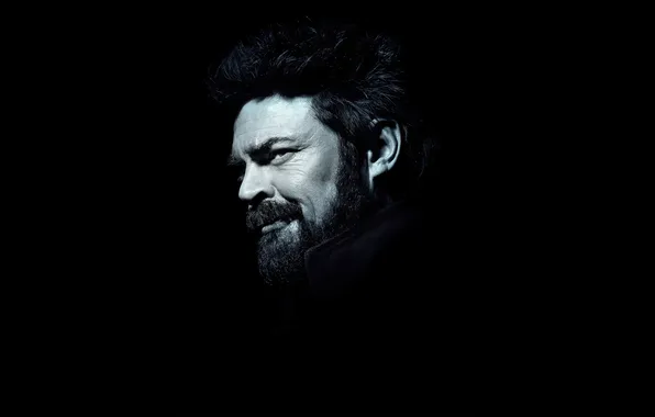 Black and white, the series, black background, Karl Urban, Karl Urban, Butcher, Boys, The Boys