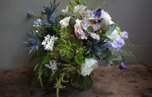 Rose, Mac, bouquet, barb