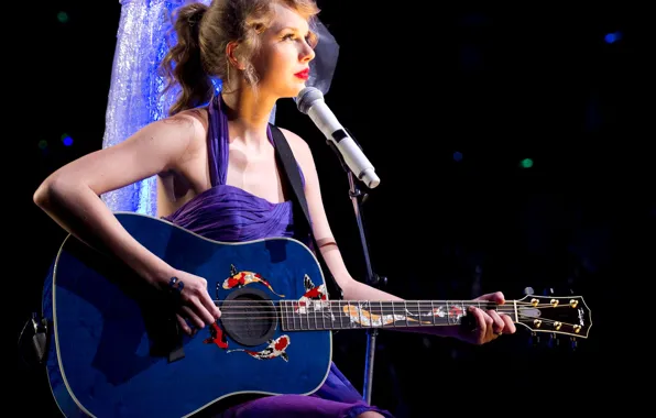 Picture guitar, blonde, concert, singer, Taylor Swift, Taylor Alison Swift