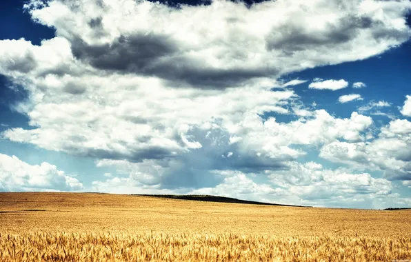 The sky, clouds, hills
