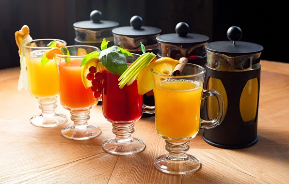 Orange, glasses, juice, juice, drink, drinks