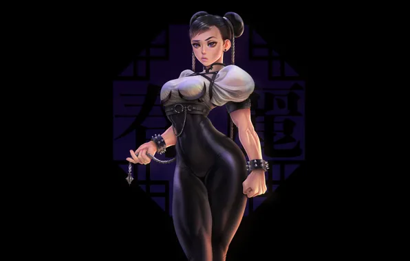 Girl, Sexy, Asian, Background, Illustration, Street Fighter, Chun-Li, Minimalism
