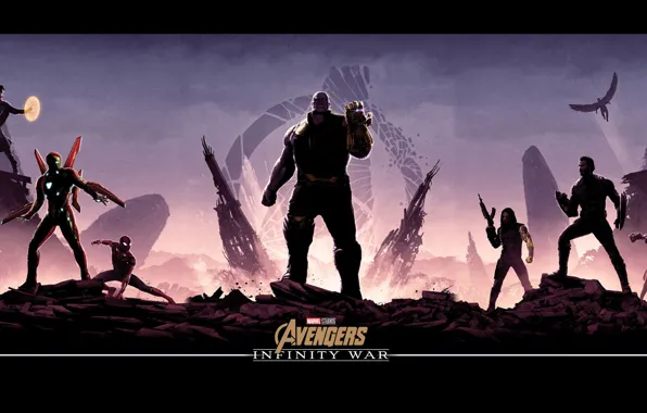 Fiction, poster, characters, comic, MARVEL, Thanos, Thanos, Avengers: Infinity War