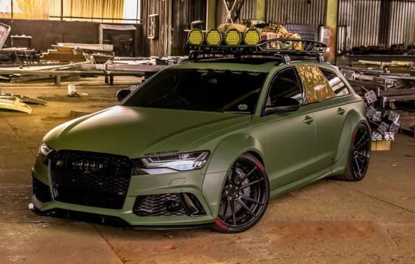 Wallpaper Audi, Tuning, Tuning, RS6, Audi RS6 Sportback Army Green